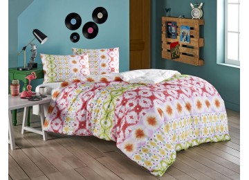Euro bedding set TAC Enzo Green Ranfors with a sheet with an elastic band
