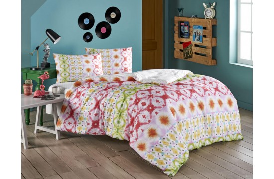 Euro bedding set TAC Enzo Green Ranfors with a sheet with an elastic band