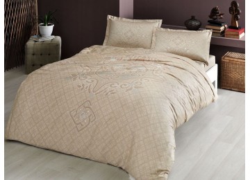 Bed linen of euro TAC Bruna Brown Satin