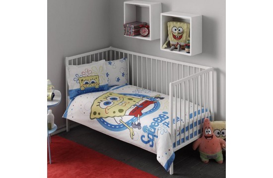 Постельное белье в кроватку TAC Sponge Bob Baby Ранфорс