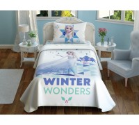 Комплект постельного белья с покрывалом-пике TAC Frozen2 Wonders с простынью на резинке