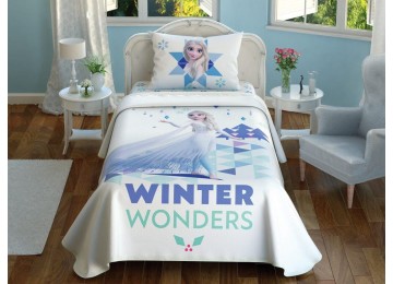 Bed linen set with a pique bedspread TAC Frozen2 Wonders with an elastic sheet