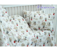 Crib set To the stars beige ranfors sheet with elastic band