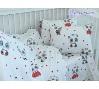 Baby bed set Panda red ranfors 100% cotton