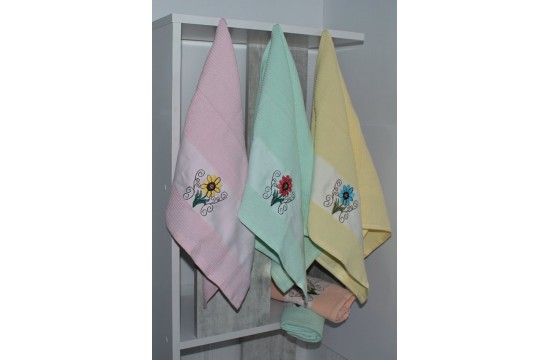 Set of kitchen towels Flower 2 (6 pcs) Tag textiles