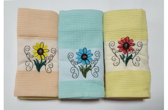Набір кухонних рушників Квітка 2 (6 шт) Таг текстиль