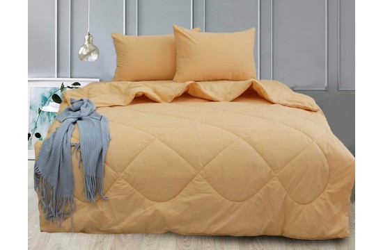 Постельное белье с летним одеялом   ранфорс Elegant двуспальный Apricot Cream