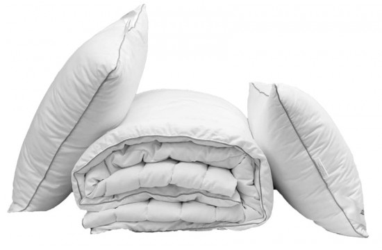 Одеяло лебяжий пух "White" евро + 2 подушки 70х70 Таг текстиль