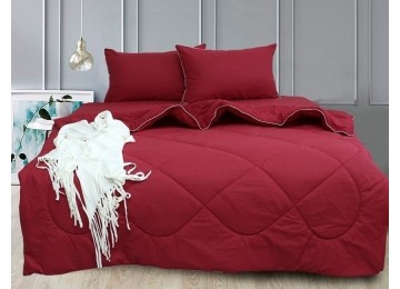 Постельное белье с летним одеялом   ранфорс Elegant двуспальный Garnet