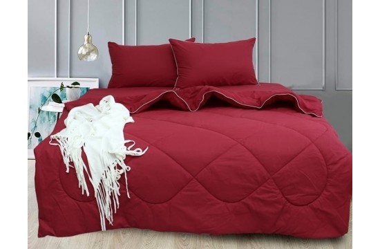 Постельное белье с летним одеялом   ранфорс Elegant двуспальный Garnet