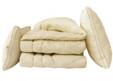 Blanket swan's down "Beige" double + 2 pillows 50x70