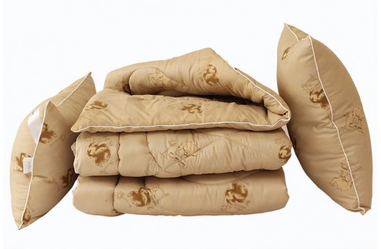 Комплект одеяло лебяжий пух Camel 2-сп. + 2 подушки 50х70
