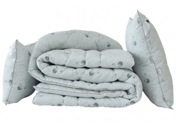 Комплект одеяло лебяжий пух Cotton евро + 2 подушки 70х70 тм TAG