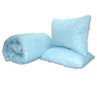 Комплект одеяло полуторное + 2 подушки 70х70 лебяжий пух Голубой ТАГ текстиль