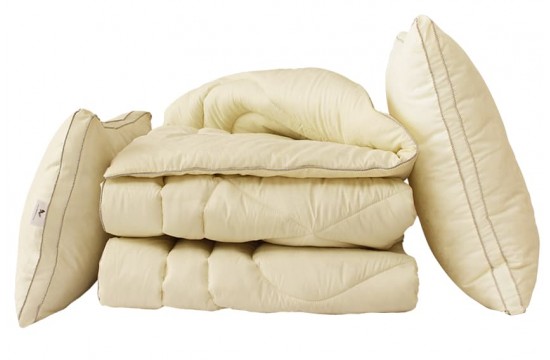 Blanket swan's down "Beige" euro + 2 pillows 50x70