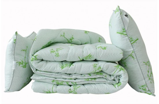 Комплект одеяло лебяжий пух Bamboo white 2-сп. + 2 подушки 50х70