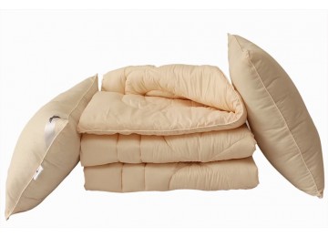 Комплект одеяло лебяжий пух Pudra 1.5-сп. + 2 подушки 70х70