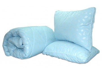 Комплект одеяло двуспальное + 2 подушки 50х70 лебяжий пух Голубой ТАГ текстиль
