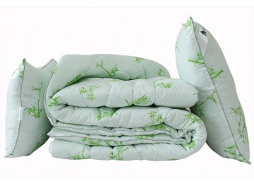 Blanket set "Eco-Bamboo white" Euro + 2 pillows 50x70