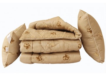 Комплект одеяло лебяжий пух Camel 1.5-сп. + 2 подушки 50х70