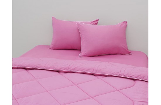 Набір літня ковдра + наволочки + простирадло Elegant двоспальна Pink