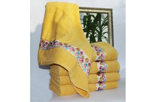 Рушник махровий Весна жовтий 50х90 Таг текстиль