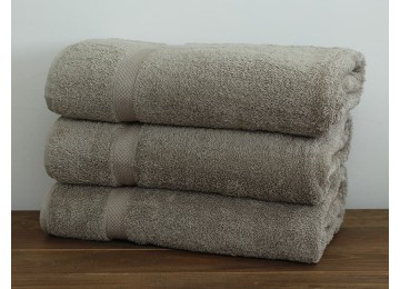 Terry bath towel 100x150 Two stripes color: cappuccino