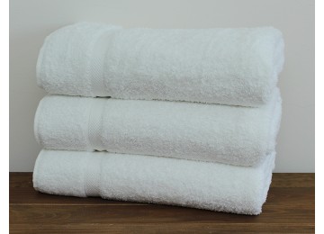 Terry towel 50x90 Two stripes color: white