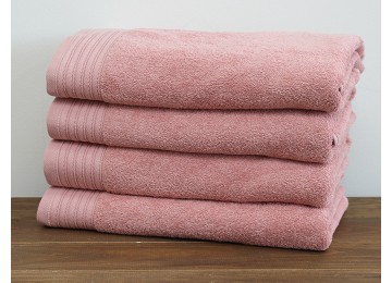 Terry bath towel 65x150 Strip color: pink