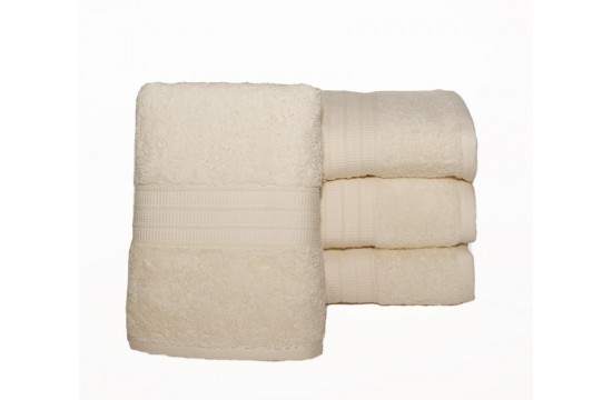 Towel 50x90 Polosa color: milk Tag textile