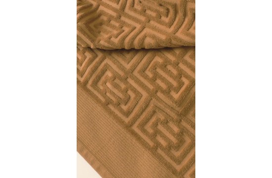 Terry towel Labirint dark beige. 100x150 Tag textiles