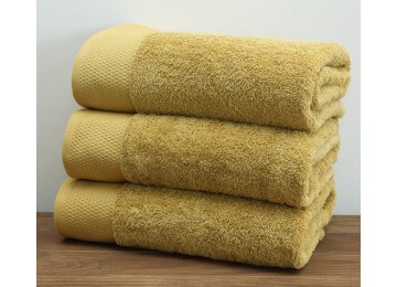 Terry bath towel 100x150 Cells color: mustard
