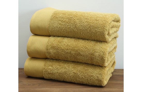 Terry bath towel 100x150 Cells color: mustard