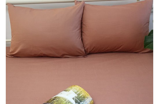 Fitted sheet + pillowcases 180x200x20 Mahogany Rose
