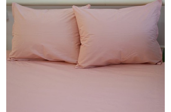 Fitted sheet + pillowcases 180x200x20 Pale Blush
