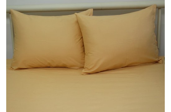 Fitted sheet + pillowcases 160x200x20 Apricot Cream