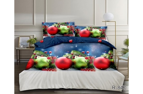 New Year's bed linen ranforce double with companion R847