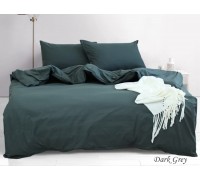 Комплект двуспального постельного белья ранфорс Dark grey