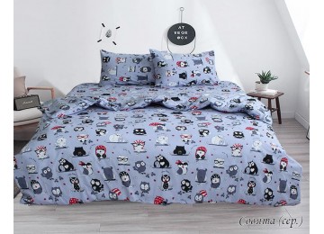Bed linen set Owlets (gray)