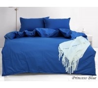 Однотонное постельное белье ранфорс семейный Princess Blue