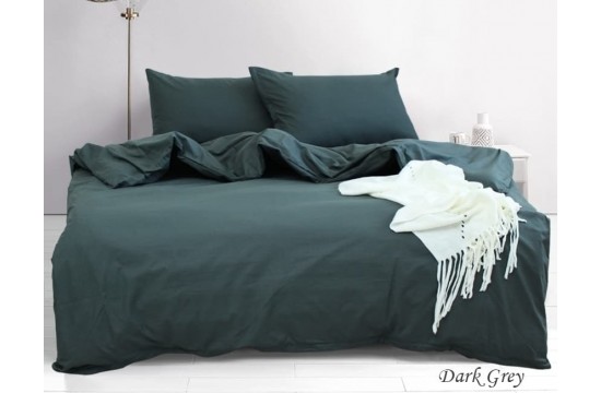 Комплект постельного белья евро ранфорс Dark grey