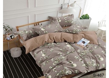 Двуспальный комплект постельного белья сатиновый с компаньоном S467 Таг текстиль