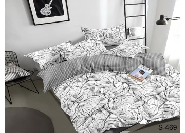 Двуспальный комплект постельного белья сатиновый с компаньоном S469 Таг текстиль