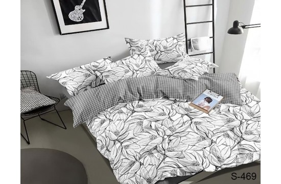 Двуспальный комплект постельного белья сатиновый с компаньоном S469 Таг текстиль