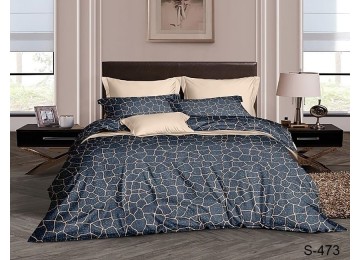 Двуспальный комплект постельного белья сатиновый с компаньоном S473 Таг текстиль