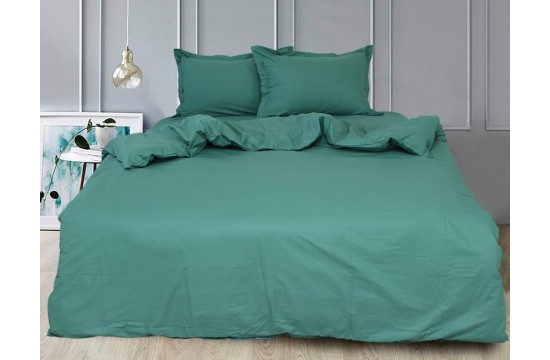 One-and-a-half bedding set satin Turkey Green