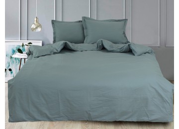 Комплект полуторного постельного белья сатин Турция Green Grey
