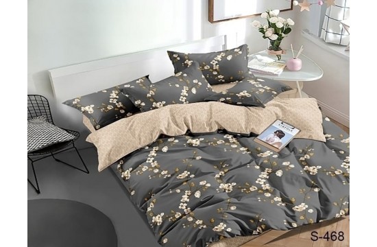 Двуспальный комплект постельного белья сатиновый с компаньоном S468 Таг текстиль