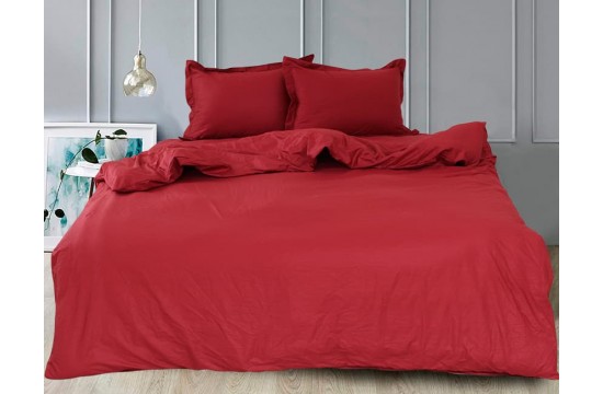 Bed linen double satin Turkey Bordo