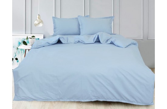 One and a half bedding set satin Turkey Light Blue